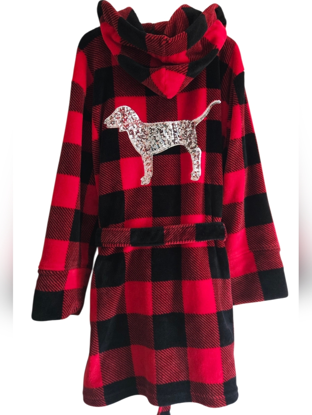 Pink Victoria's Secret M/L Plush Fleece Hooded Bath Robe